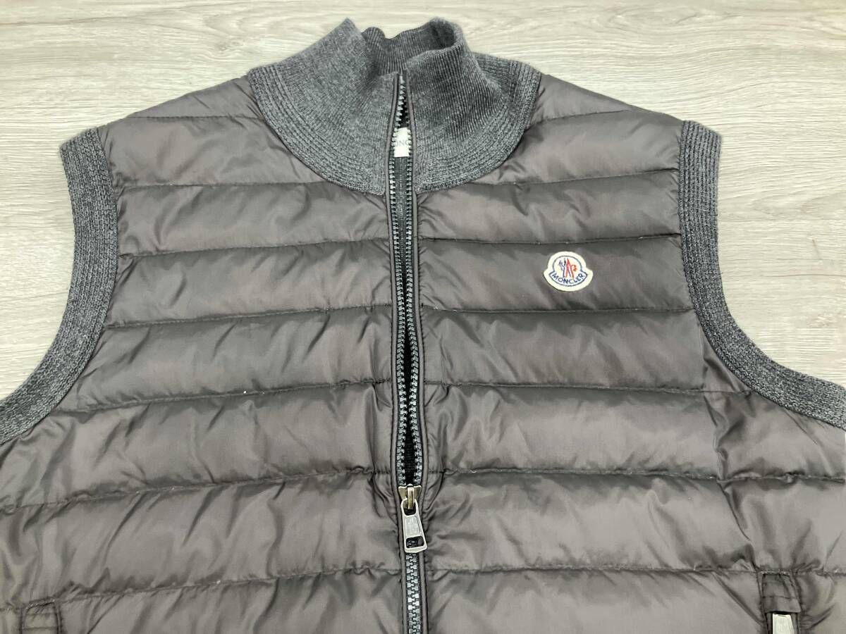MONCLEAR ダウンベスト maglione tricot gilet 表記サイズS グレー