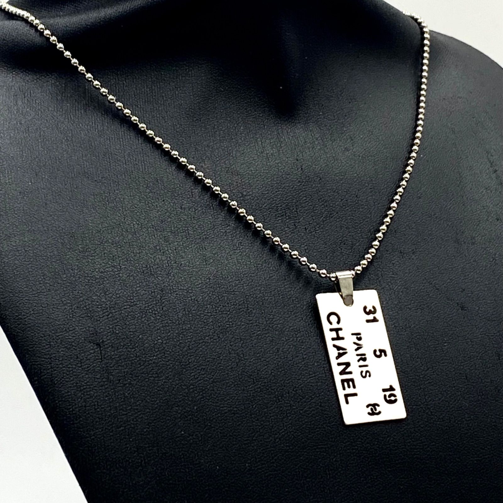 CHANEL シャネル ドッグタグ ロゴプレート ネックレス チョーカー CHANEL シャネル ドッグタグ ロゴプレート ネックレス チョーカー