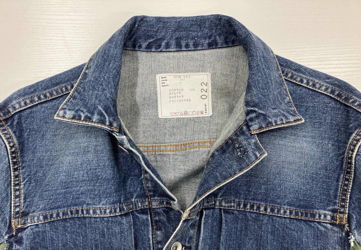 Sacai／サカイ／Denim x Nylon Twill Jacket／メンズ ドッキング