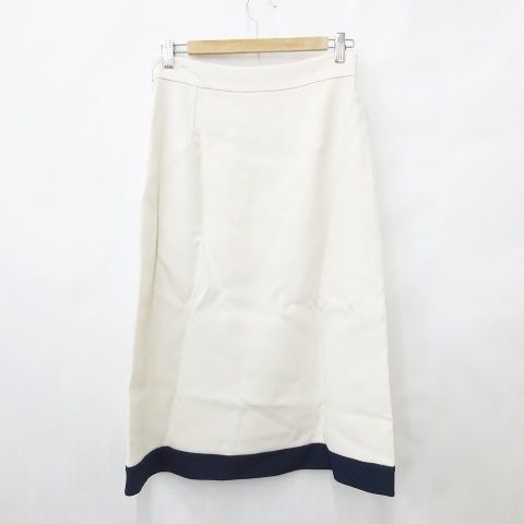 グッチ GUCCI スカート フレアー ロング バイカラー ホワイト クリーム