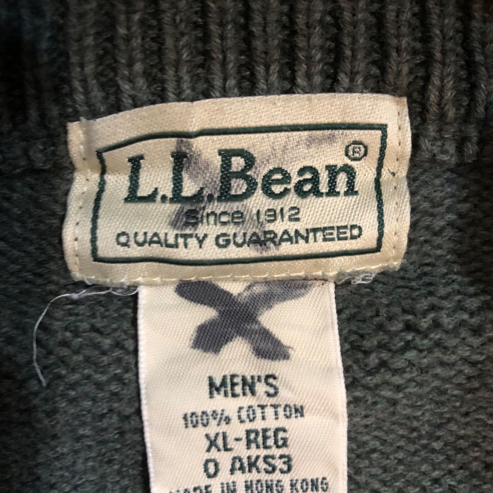 T7351 L.L.Bean ハーフジップ コットンニット 古着 - メルカリ