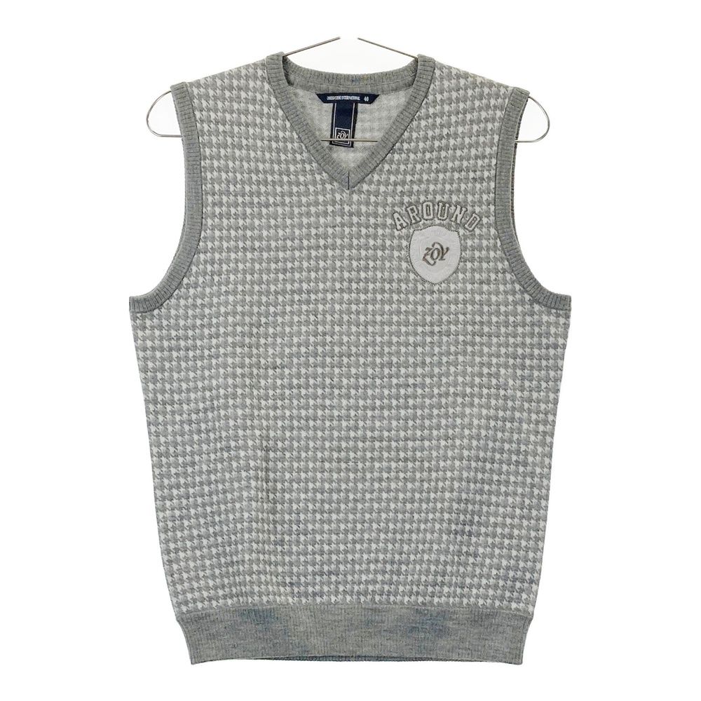 サイズ：40 ZOY ゾーイ ニットベスト 千鳥柄 グレー系 [240101606434