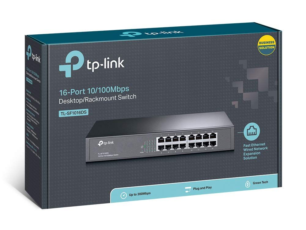 PC周辺機器 新品 TP-Link スイッチングハブ 16ポート 10/100Mbps 金属筺体 TL-SF1016DS