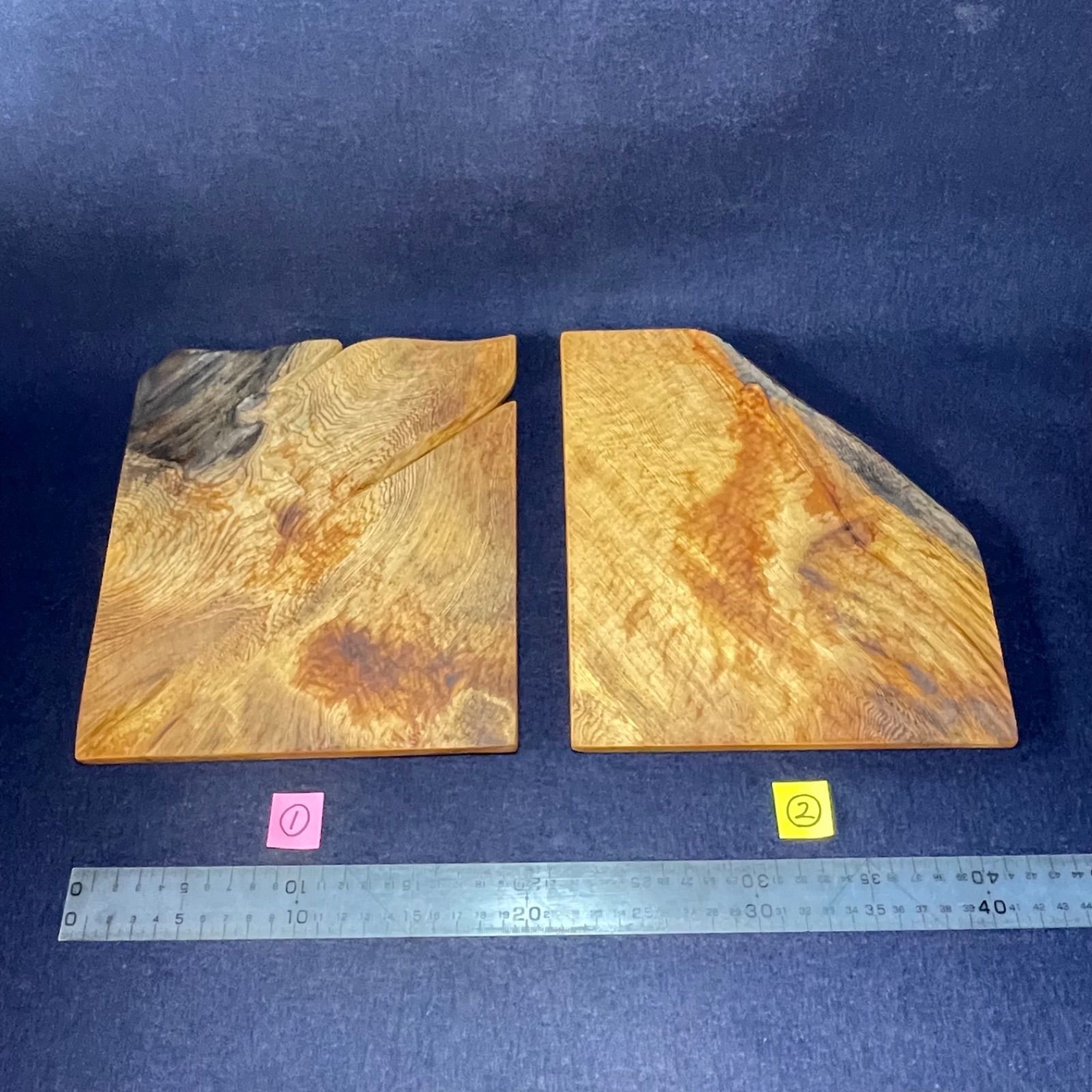 木彫 サービングトレー2点セット(屋久杉•Y426) 樹齢千年超え 無垢