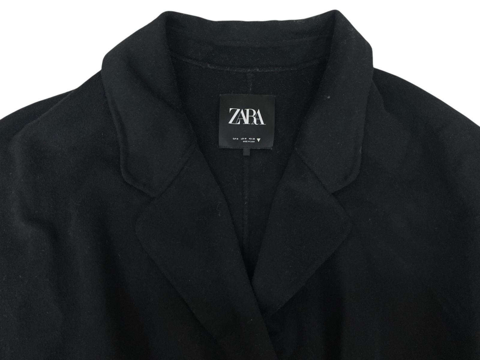 ZARA (ザラ) ロングチェスターコート ロング M ブラック レディース