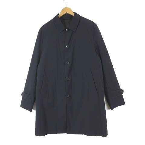 グリーンレーベルリラクシング ユナイテッドアローズ green label relaxing シンダウン 撥水 ステンカラーコート タフタ ダウンライナー付 L 紺 ネイビー 美品
