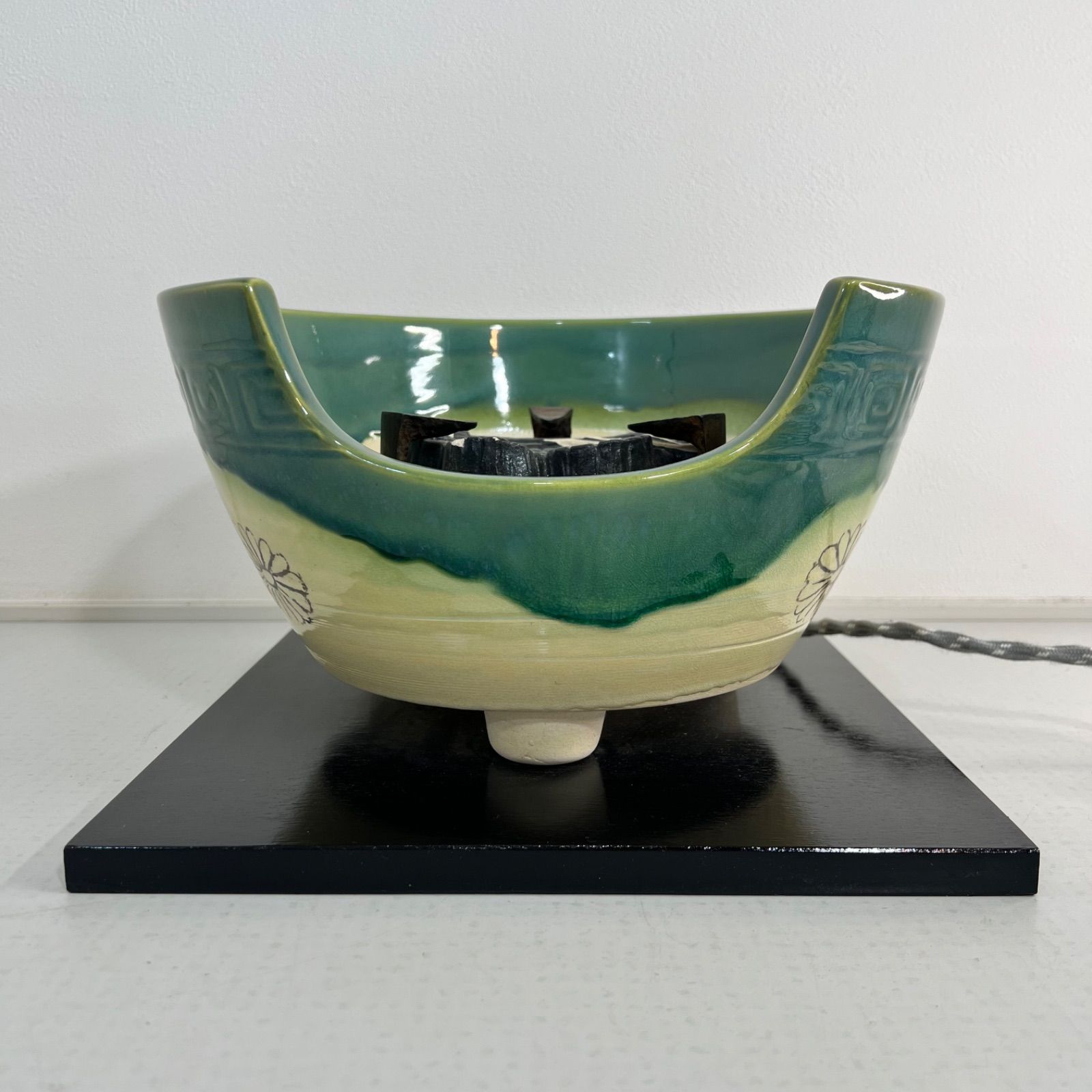 稼働品】風炉型電熱器 野々田商店 織部 前瓦入 茶 道具 【公式通販】