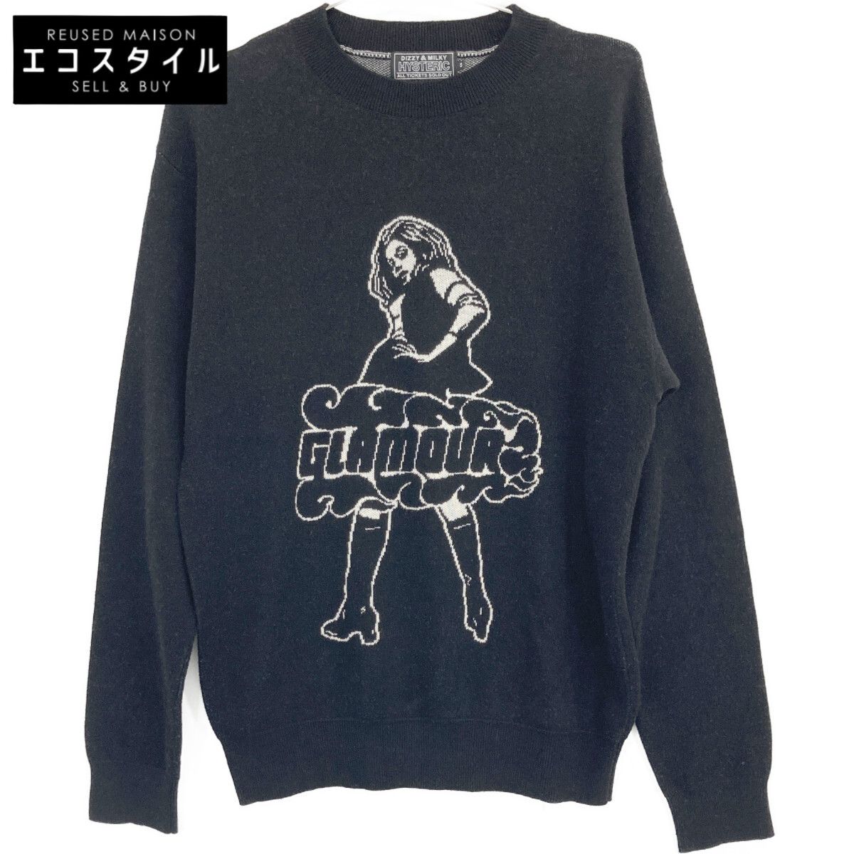 【美品】HYSTERIC GLAMOUR ニットセーター TIMES ジャガード 美品】HYSTERIC GLAMOUR ニットセーター TIMES ジャガード HYSTERIC