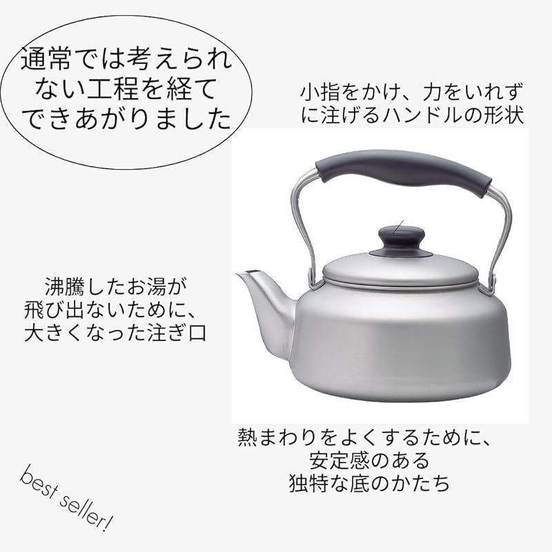 柳宗理(Yanagi Sori) ステンレスケトル 満水2.5L IH対応 日本製 燕三条