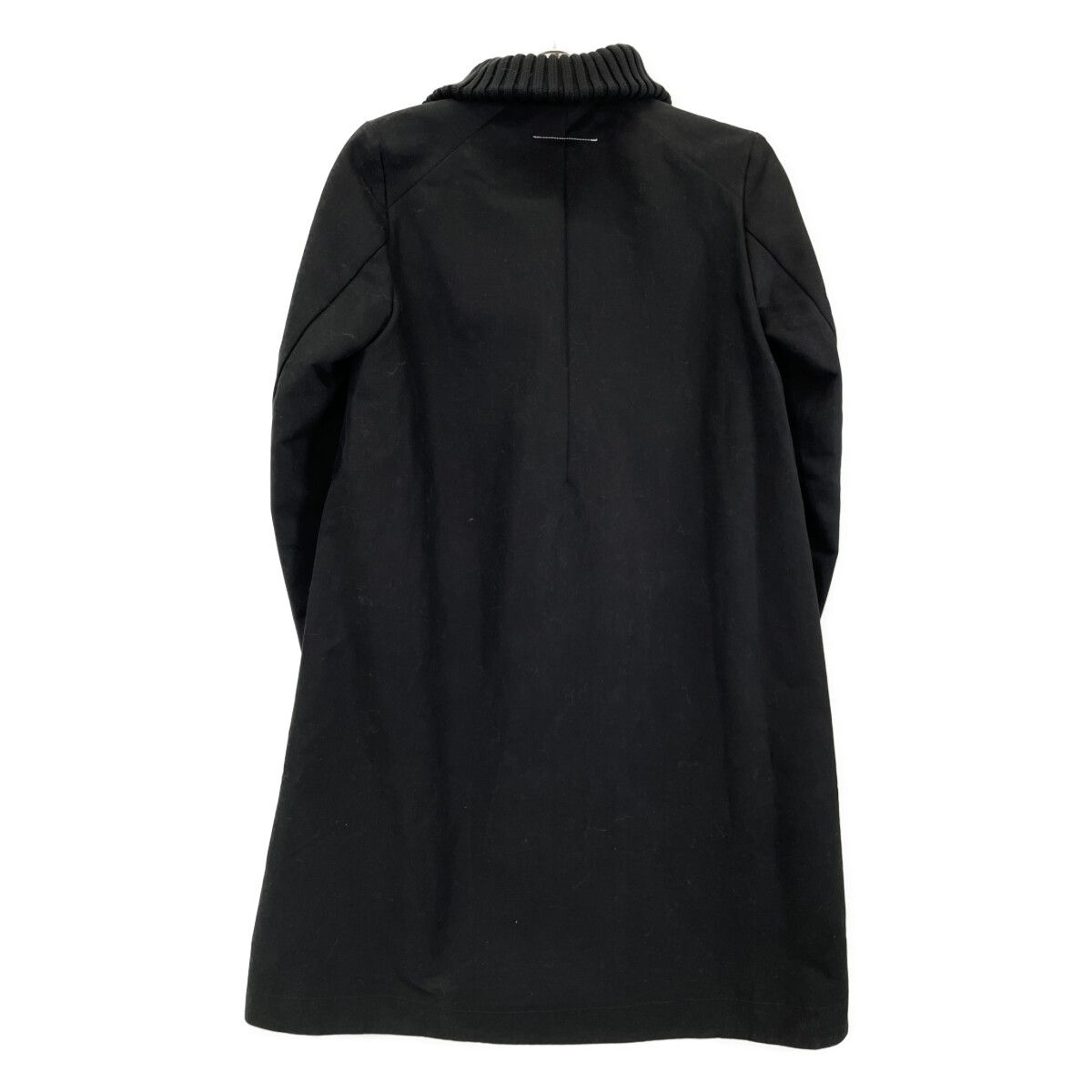 MM6 エムエムシックス S32AA0082 ﾌﾞﾗｯｸ ﾘﾌﾞｶﾗｰﾛﾝｸﾞｺｰﾄ 38 - メルカリ 