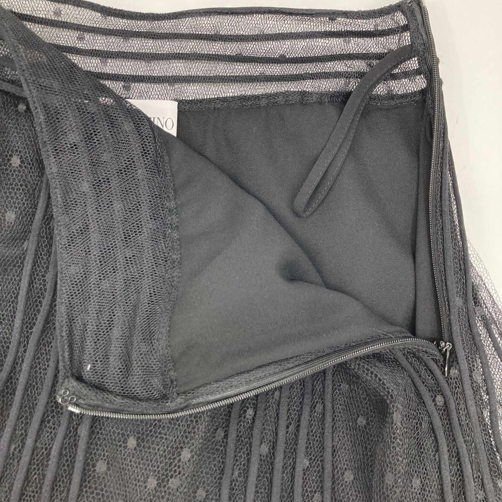 RED VALENTINO レッドヴァレンチノ VR0RA01N5SU ﾌﾞﾗｯｸ ﾚｰｽ ﾁｭｰﾙｽｶｰﾄ 40  