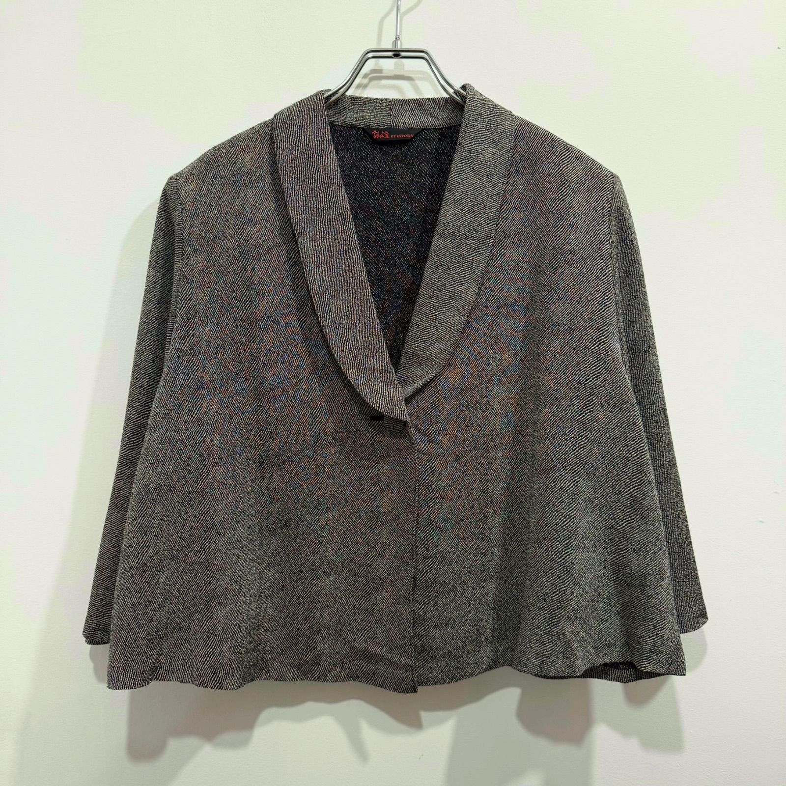 詩仙堂 ちりめん テーラードジャケット 羽織り 総柄 日本製【送料込み