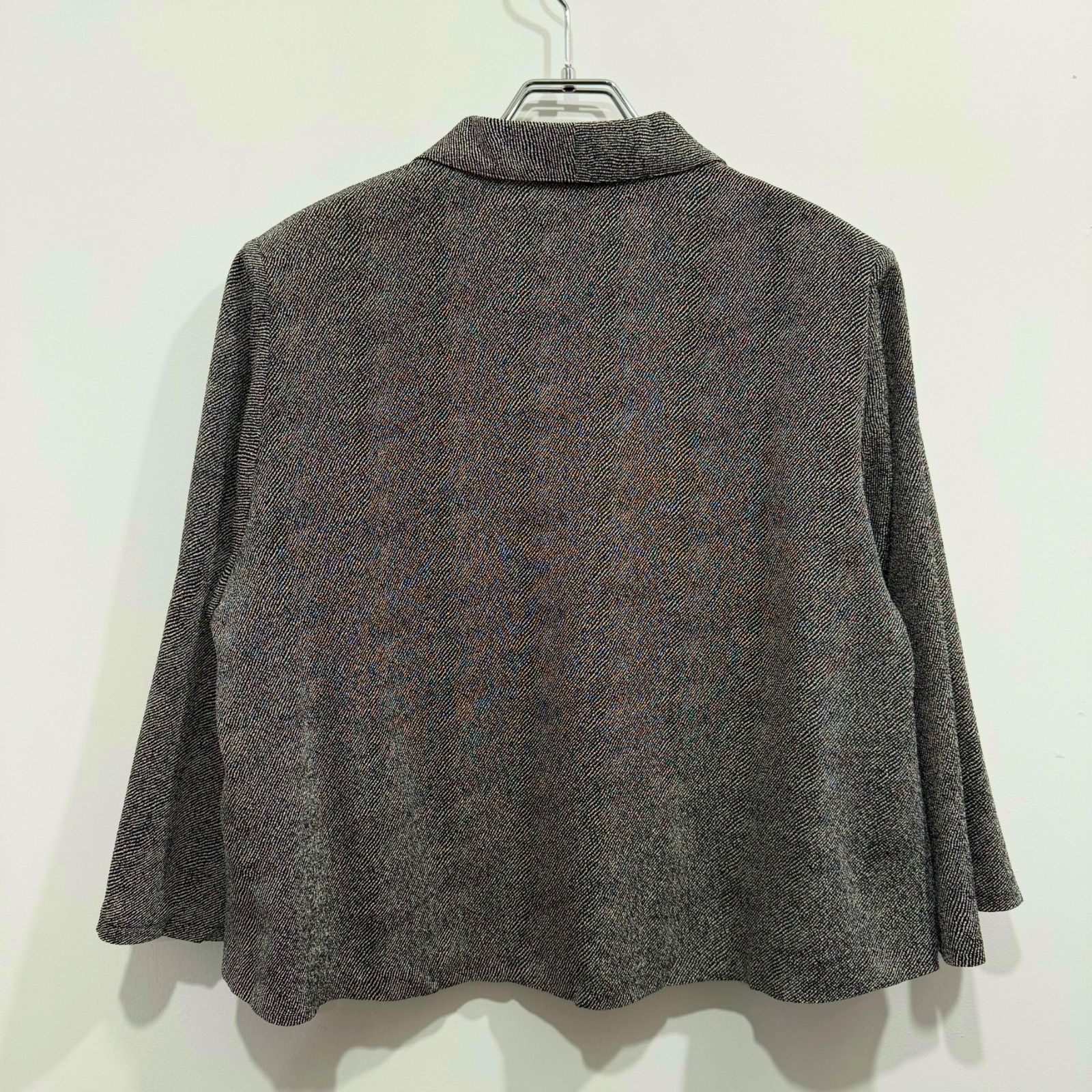 詩仙堂 ちりめん テーラードジャケット 羽織り 総柄 日本製【送料込み