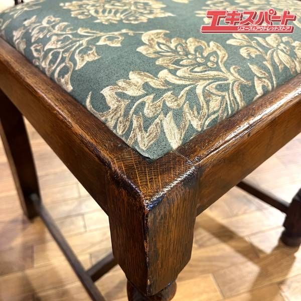 美品 英国 イギリス アンティーク ツイストレッグ オーク材 本革 チェア イギリスアンティーク家具 ツイストレッグ ダイニングチェア オーク材