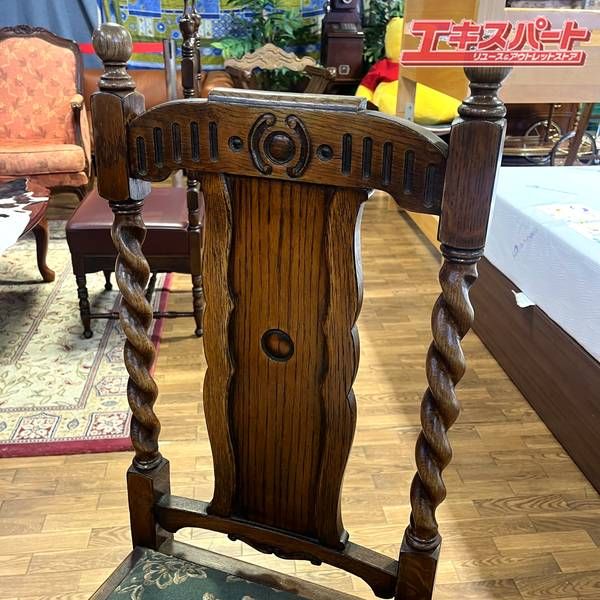 イギリスアンティーク家具 ツイストレッグ ダイニングチェア オーク材