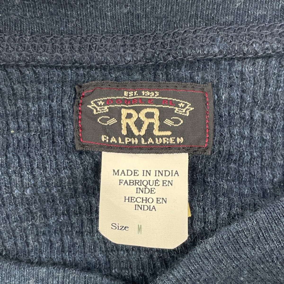 RRL ダブルアールエル 美品 サーマル ワッフル ヘンリーネックシャツ M