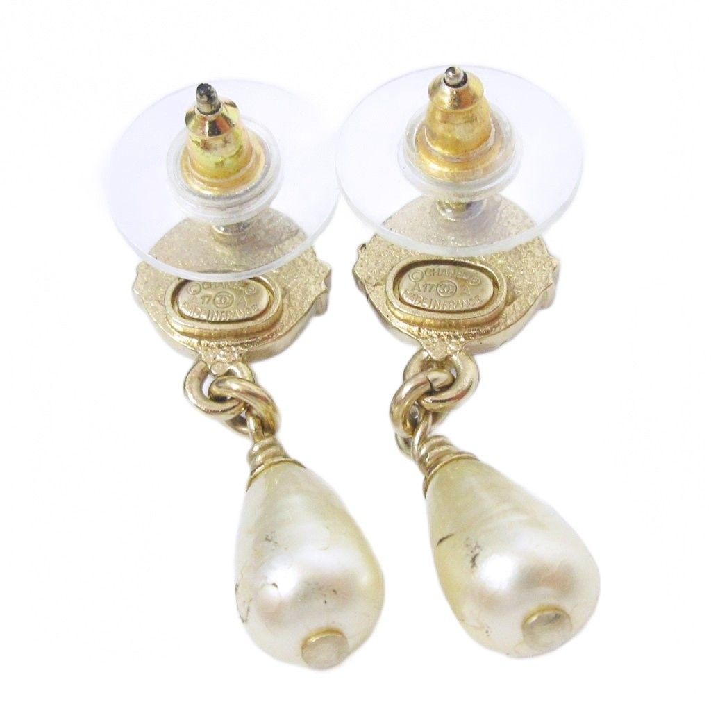 シャネル CHANEL 17A ピアス ココマーク ロゴ カラーストーン パール