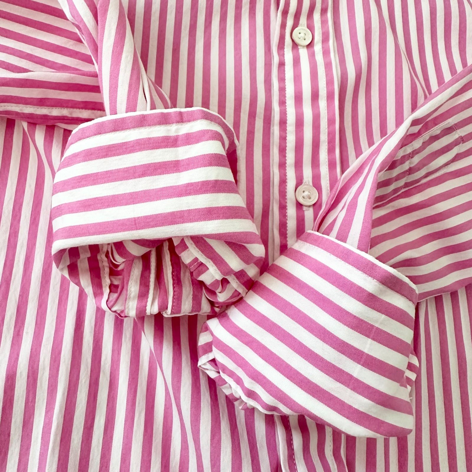 美品 ポロラルフローレン スリムストレッチシャツ 2 S〜M ピンク