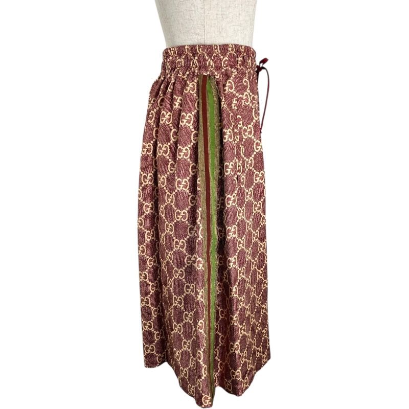 グッチ GUCCI GGジャガードシルクスカート 628780 ボルドー シルク