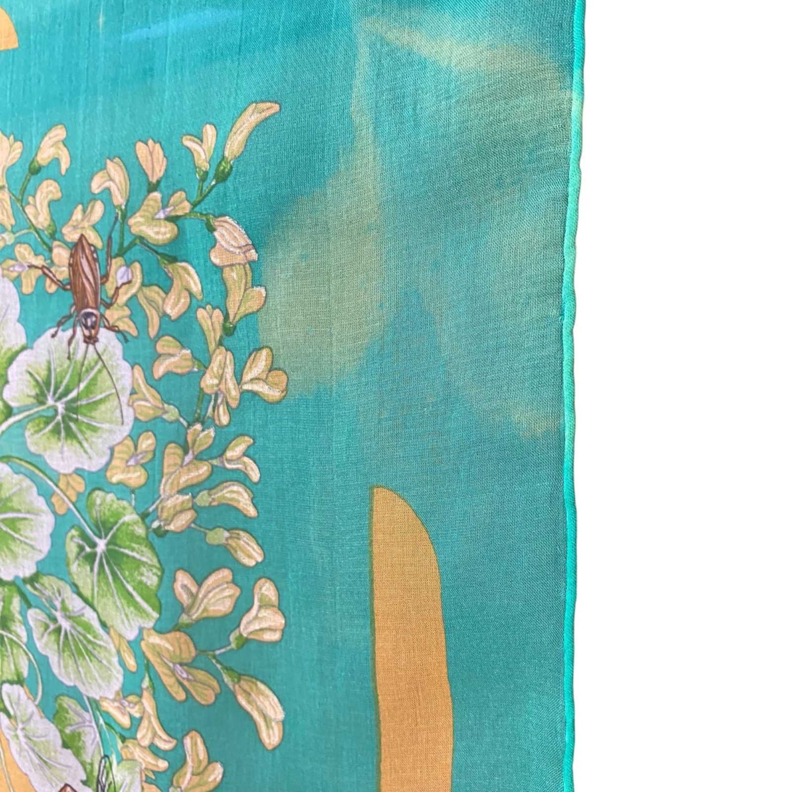 エルメス カレ90 LA PRAIRIE シルクスカーフ 草原 グリーン シースルー