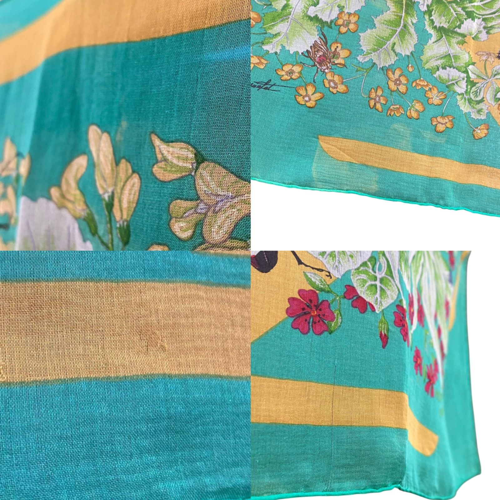 エルメス カレ90 LA PRAIRIE シルクスカーフ 草原 グリーン シースルー