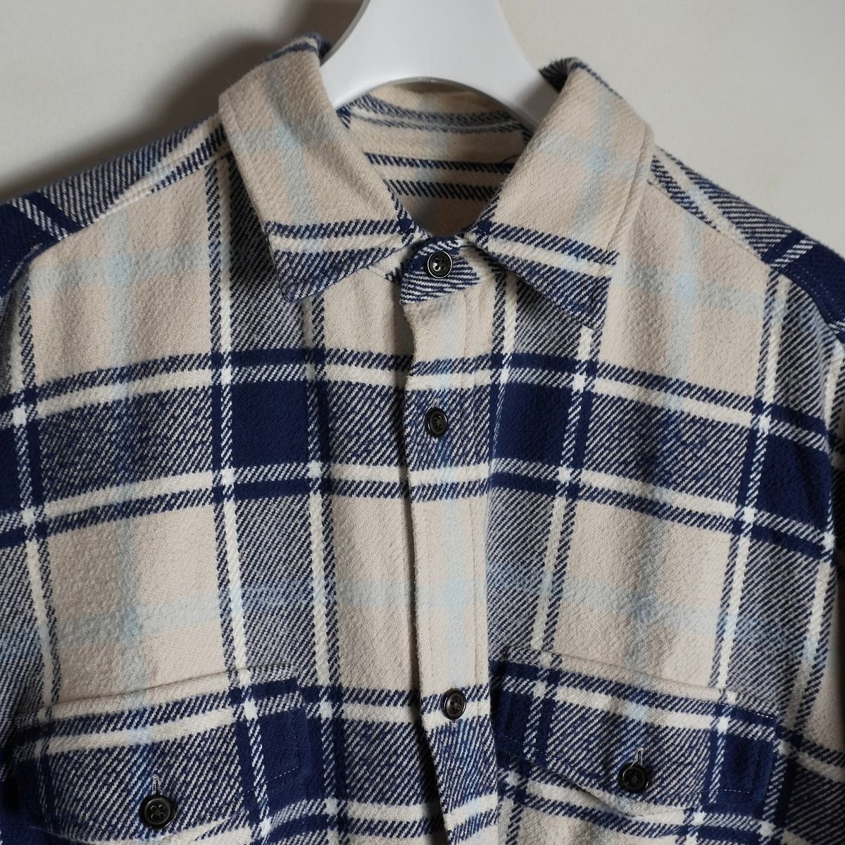 美品 URU ウル COTTON FLANNEL SHIRT コットン フランネル チェック 