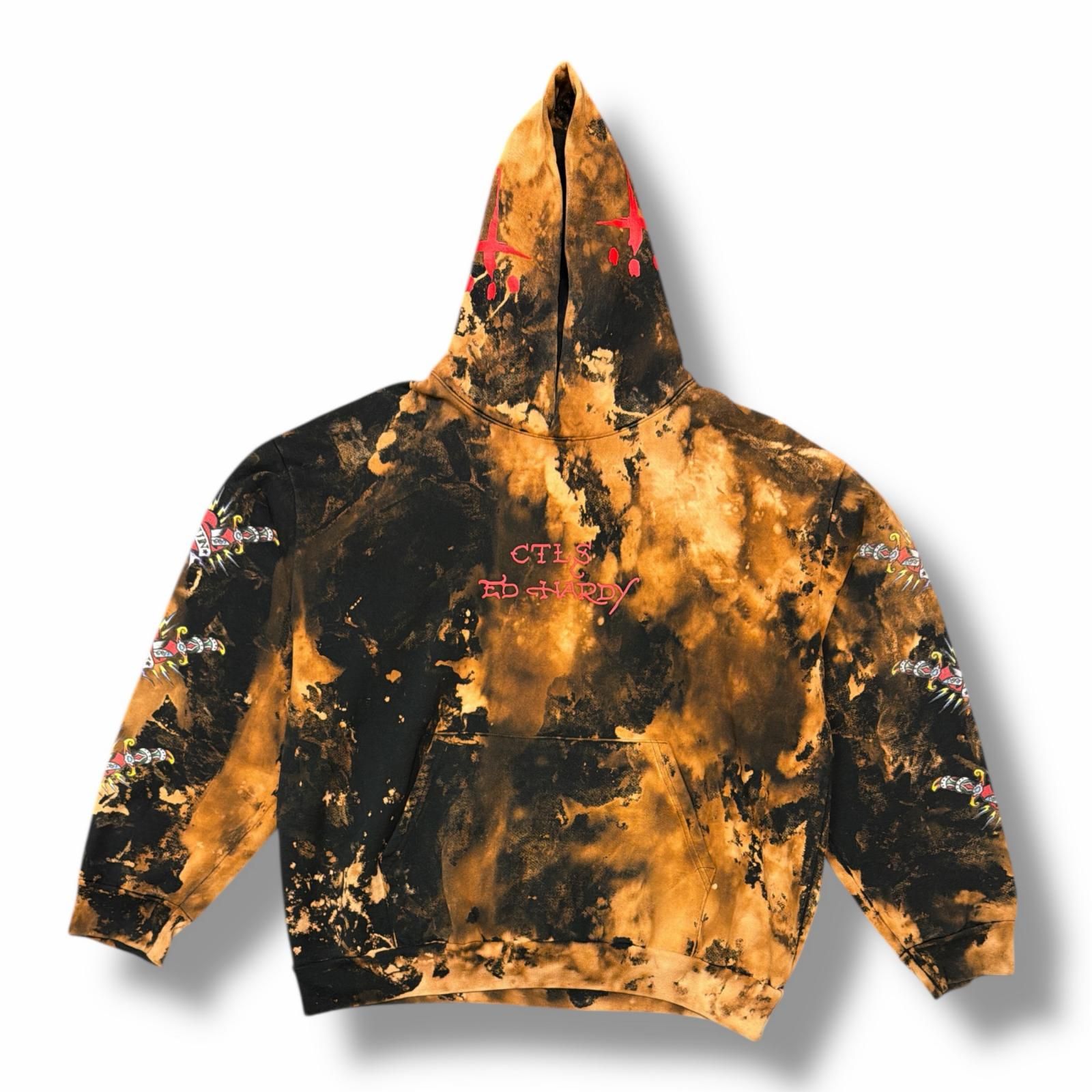 CVTVLIST × EdHardy ブリーチプルオーバーフーディー パーカー