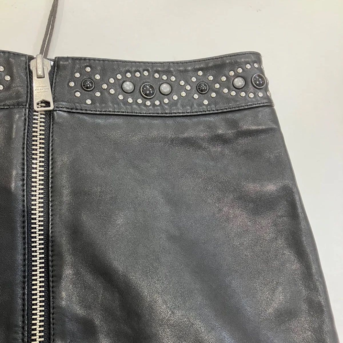 All saints ブラックレザーミニスカート タグ付き 未使用品 ALL SAINTS オールセインツ レザーミニスカート