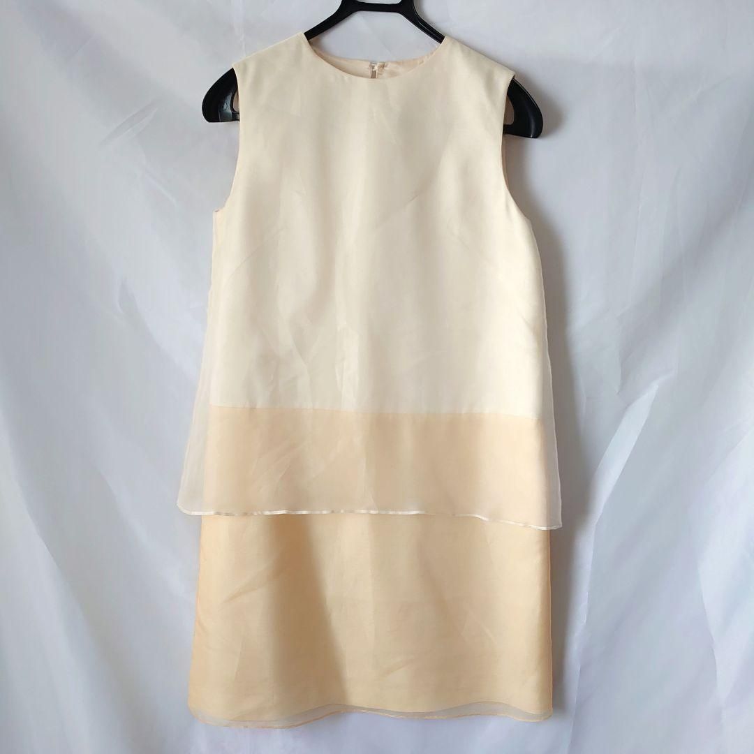 美品 adore ワンピース ドレス シルク100% アドーア バイカラー 