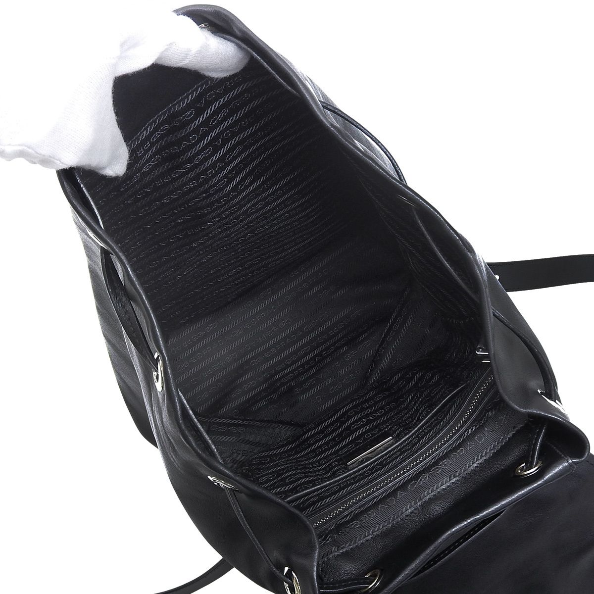 プラダ 三角ロゴ アイコン リュック バックパック ダブルポケット 黒　美品 楽天市場】美品 プラダ PRADA 三角ロゴ リュックサック バックパック W