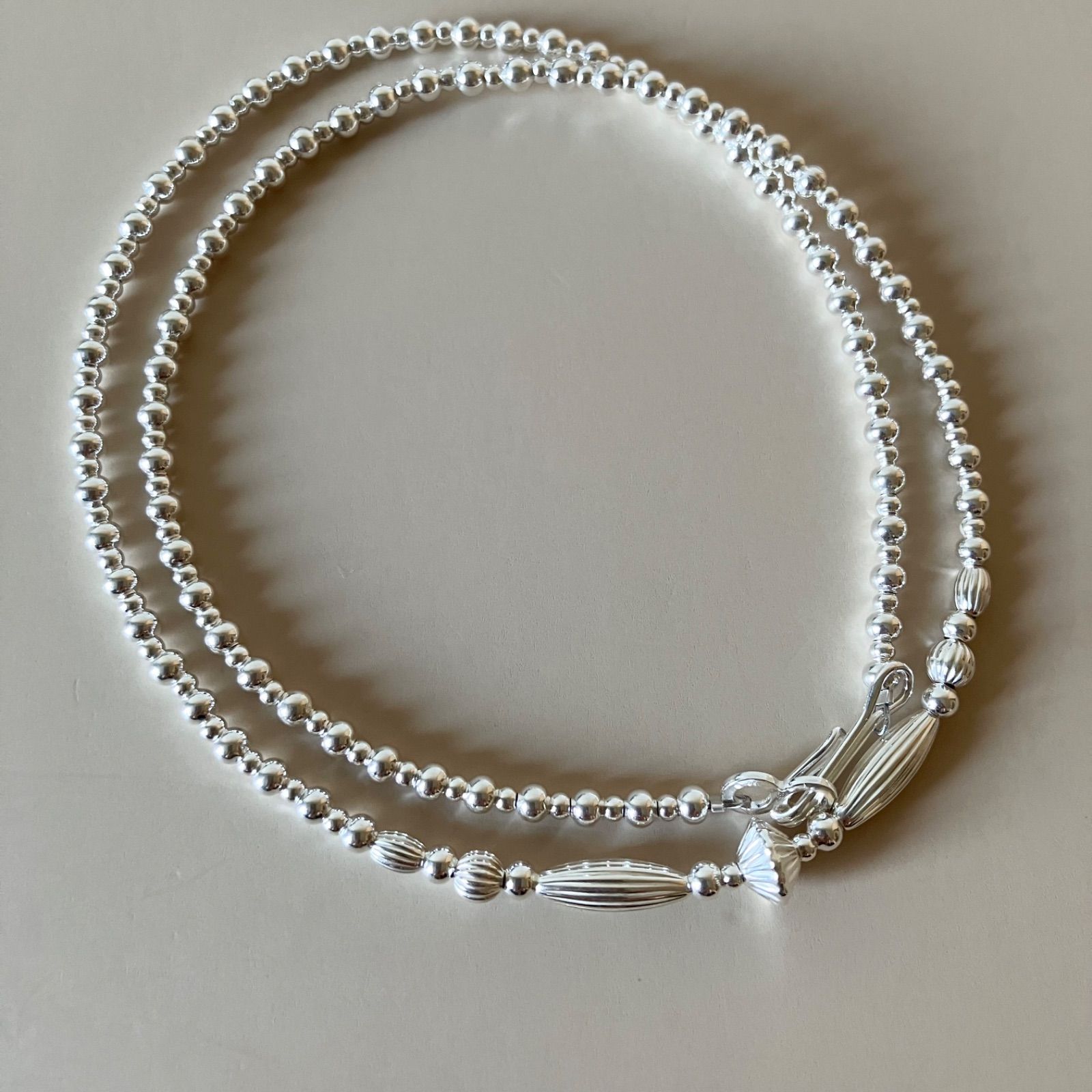 silver925ビーズづくしのネックレス シャイニー 45cm vjw