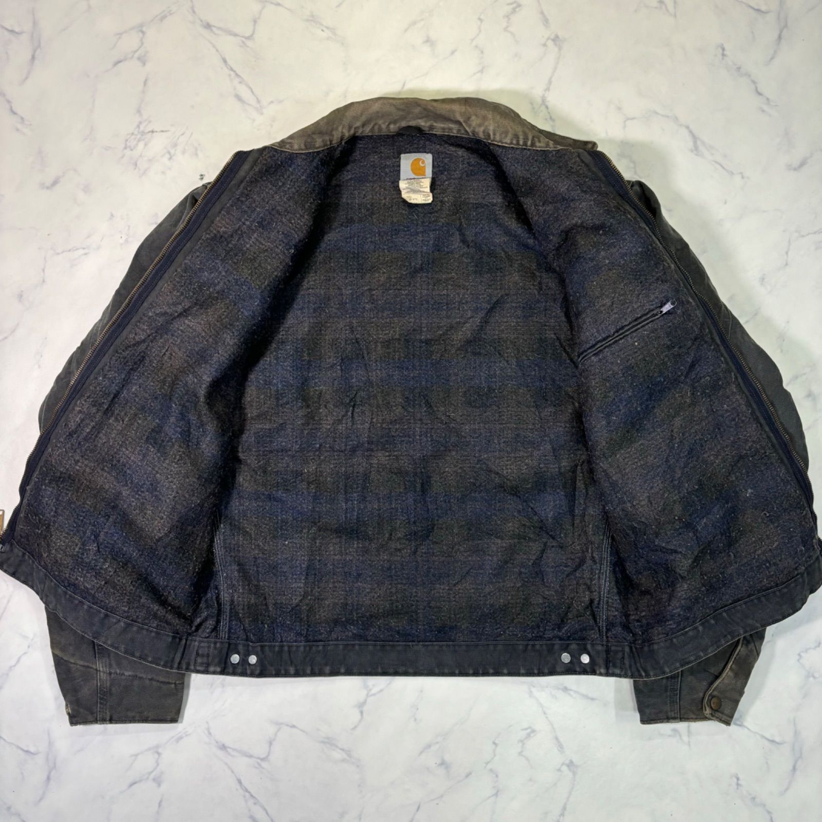 90s Carhartt J97 デトロイトジャケット USA製 PTL フェード ブラック