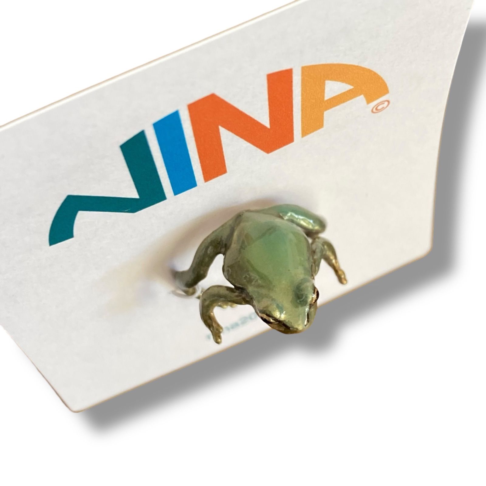 Nina ニナ 青いアマガエルHyla japonicaのリング L 生き物モチーフ