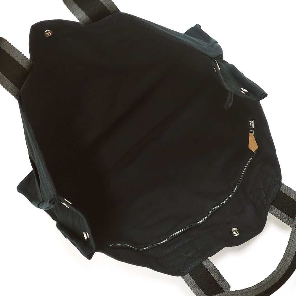 エルメス フールトゥ MM キャンバス ブラック グレー トート