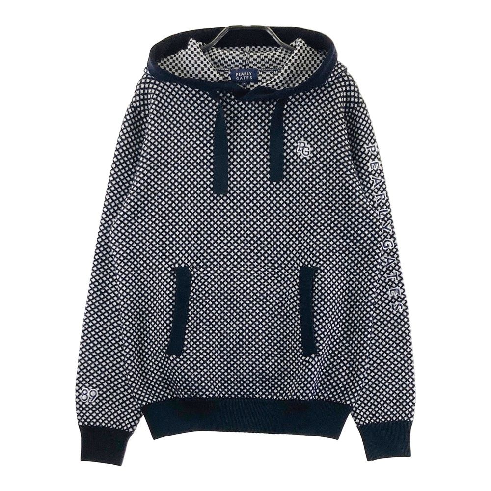 PEARLY GATES パーリーゲイツ 千鳥柄 ウール混 ニット 4 サイズ：4 PEARLY GATES パーリーゲイツ ウール混 ニットセーター 総柄