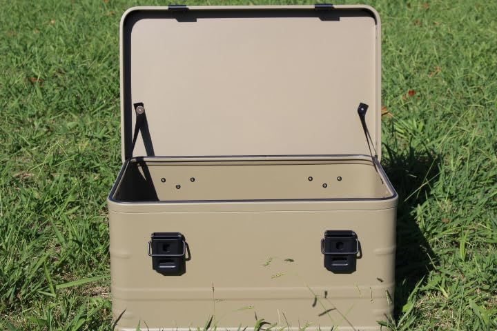 アースカラー アルミコンテナボックス 49L ガレージ収納箱 キャンプ