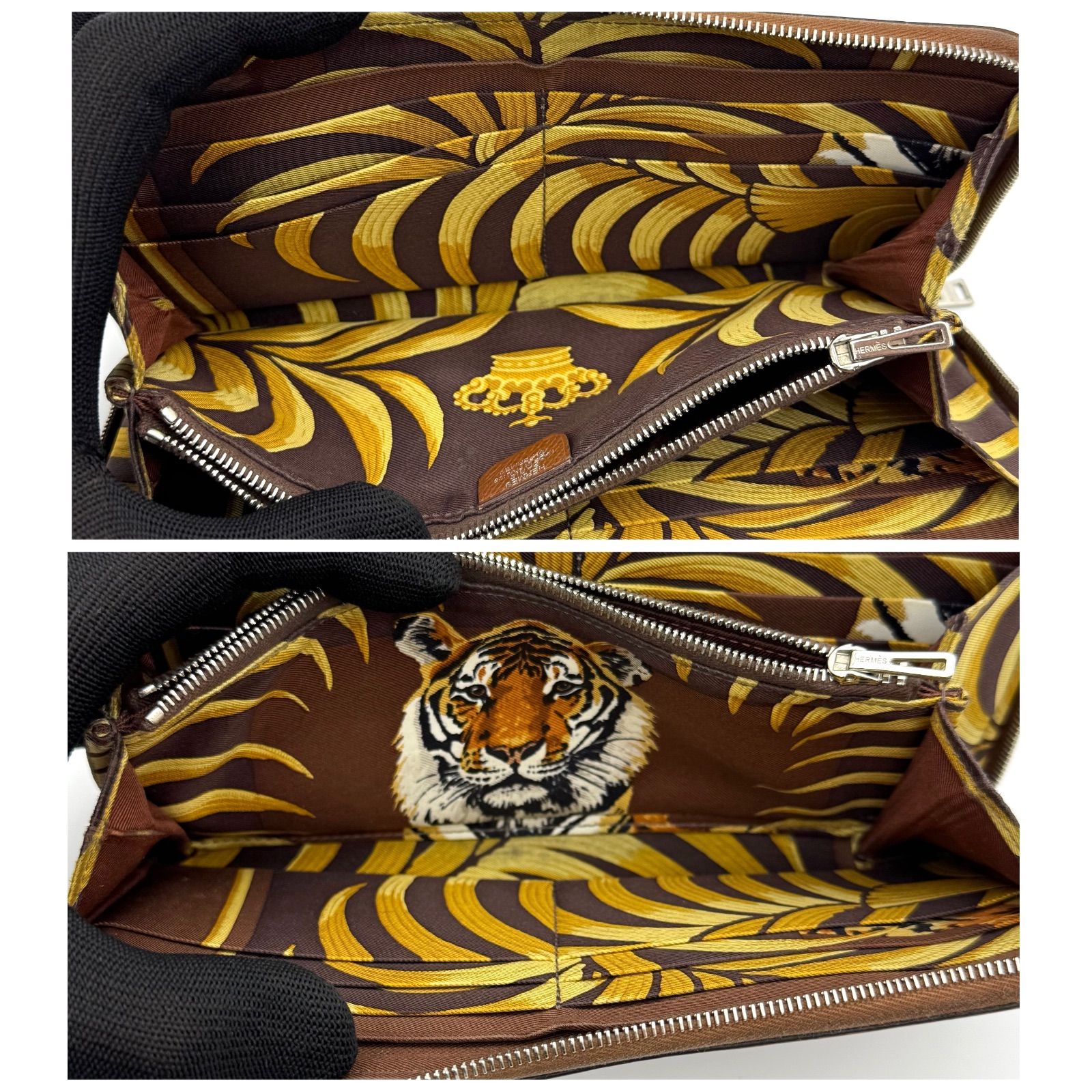 虎柄】エルメス HERMES 長財布 アザップ ロング シルクイン ラウンド