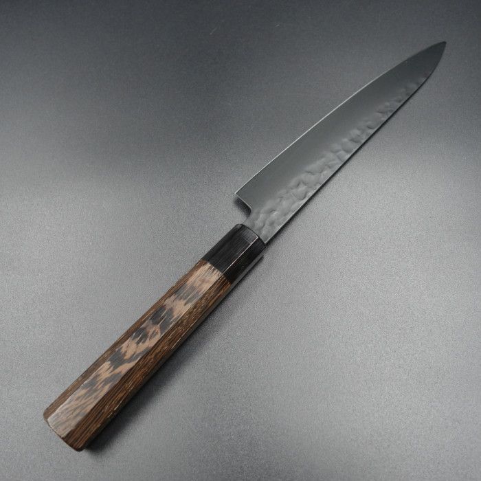 堺 孝行 黒影 ペティナイフ VG10 鎚目フッ素加工 150mm ウエンジ柄
