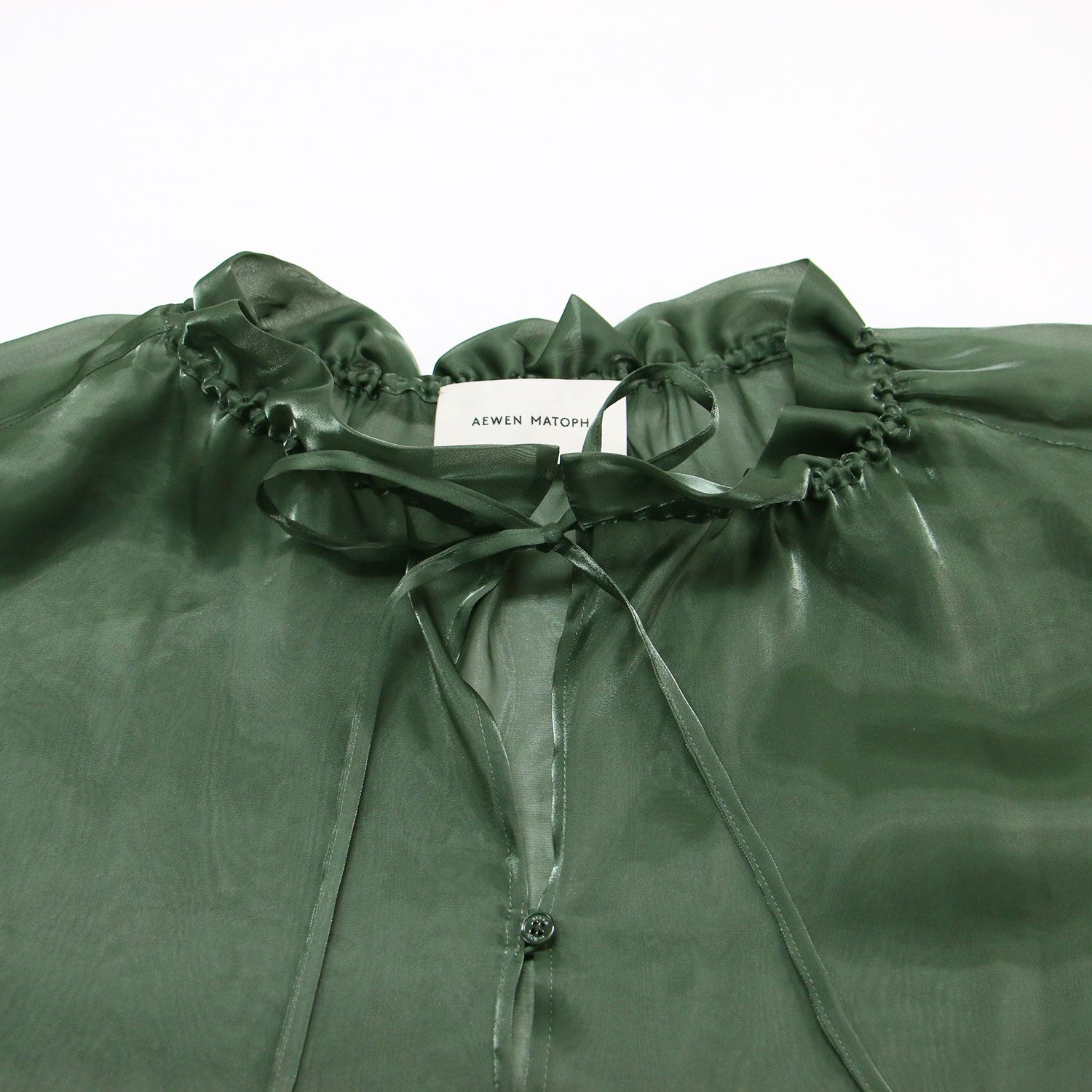 美品】AEWEN MATOPH イウエン マトフ ブラウス グリーン サイズ:FREE