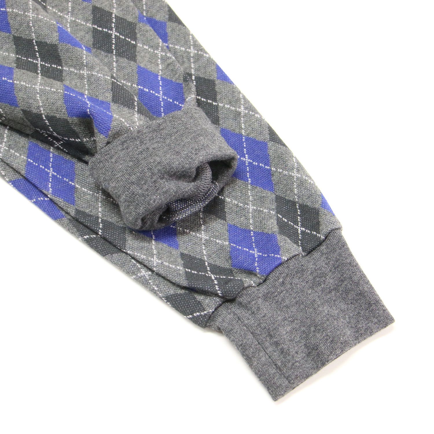 JANE SMITH ジェーンスミス カーディガン グレー ブルー サイズ:S | 25秋冬 コットン ジャガード アーガイル ジップ カーディガン | COTTON JACQUARD ARGYLE ZIP CARDIGAN | スタンドカラー | 日本製 | トップス 羽織り【レディース】【中古】 JANE SMITH ジェーンスミス カーディガン グレー ブルー サイズ:S | 25