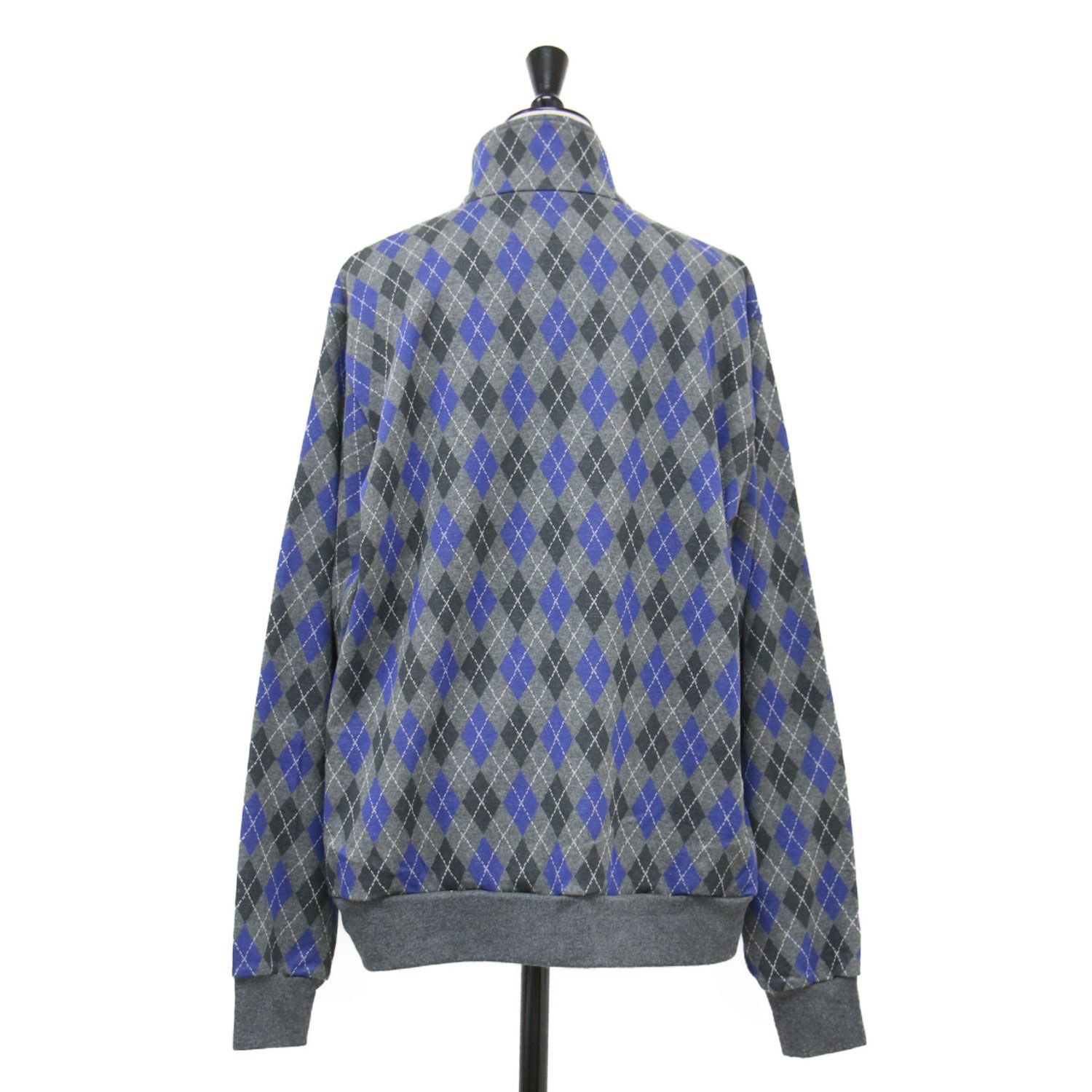 JANE SMITH ジェーンスミス カーディガン グレー ブルー サイズ:S | 25秋冬 コットン ジャガード アーガイル ジップ カーディガン | COTTON JACQUARD ARGYLE ZIP CARDIGAN | スタンドカラー | 日本製 | トップス 羽織り【レディース】【中古】 JANE SMITH ジェーンスミス カーディガン グレー ブルー サイズ:S | 25