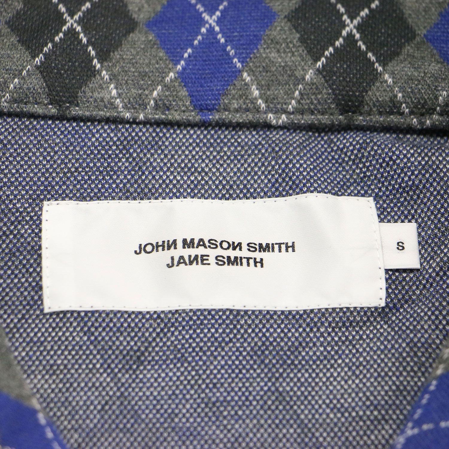 JANE SMITH ジェーンスミス カーディガン グレー ブルー サイズ:S | 25秋冬 コットン ジャガード アーガイル ジップ カーディガン | COTTON JACQUARD ARGYLE ZIP CARDIGAN | スタンドカラー | 日本製 | トップス 羽織り【レディース】【中古】 JANE SMITH ジェーンスミス カーディガン グレー ブルー サイズ:S | 25