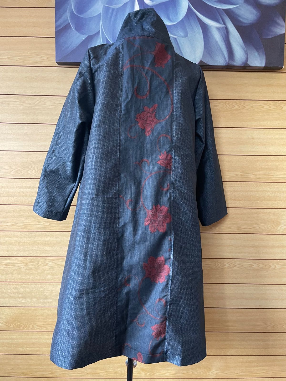 着物リメイク 大島紬 ロールカラーワンピース - メルカリ