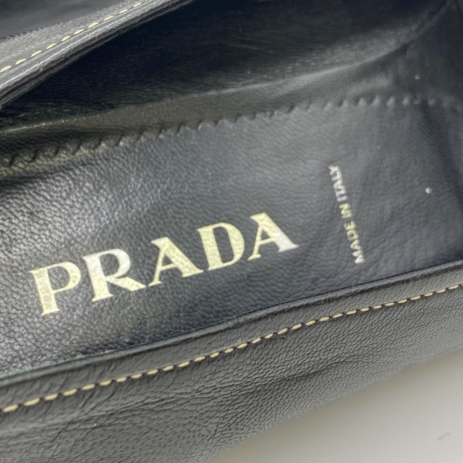 PRADA プラダ ロゴ プレート スリッポン シューズ パンプス 表記サイズ 