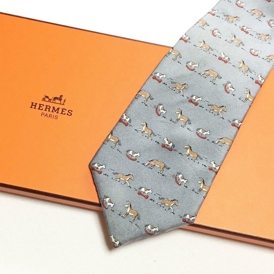 きなこ【未使用】Hermès エルメス ネクタイ H柄 シルク100％ HERMES