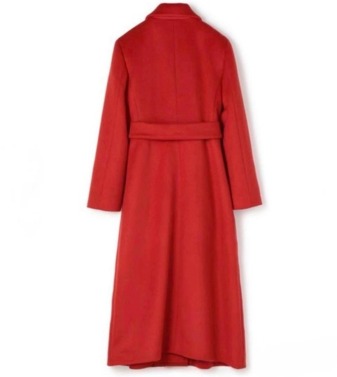 ESTNATION エストネーション ウール ベルテッドロングコート 赤レッド
