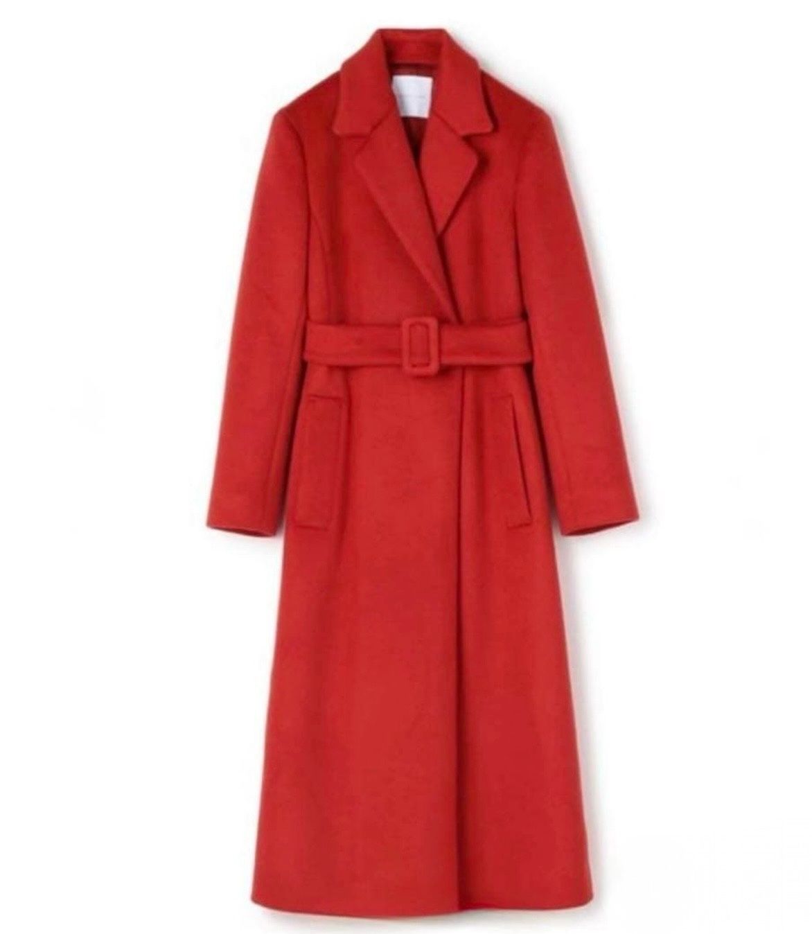 ESTNATION エストネーション ウール ベルテッドロングコート 赤レッド