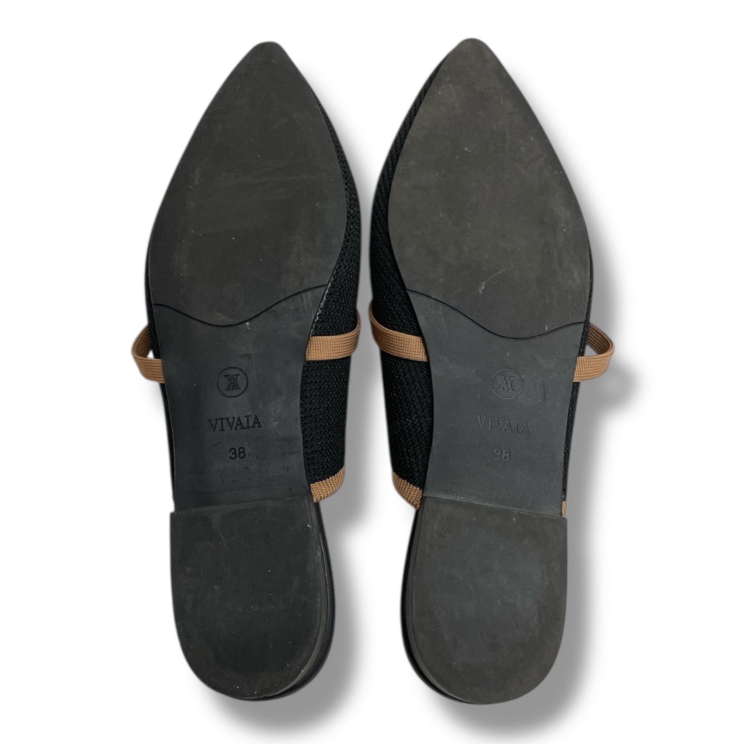 VIVAIA ビバイア ポインテッドトゥ パンプス フラットシューズ リボン