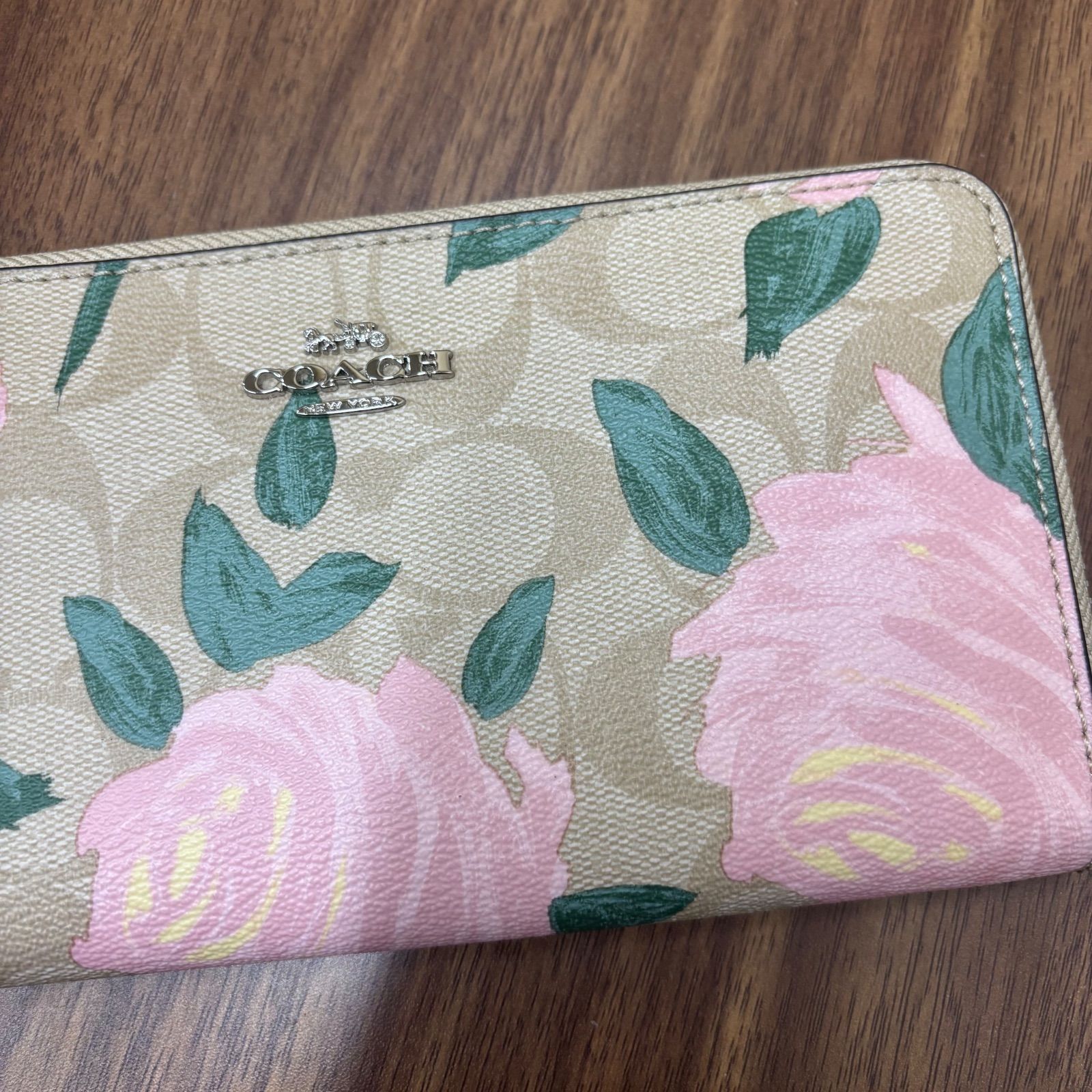 ◎【極美品】coachコーチ 長財布 F26290 花柄 シグネチャー レディース 
