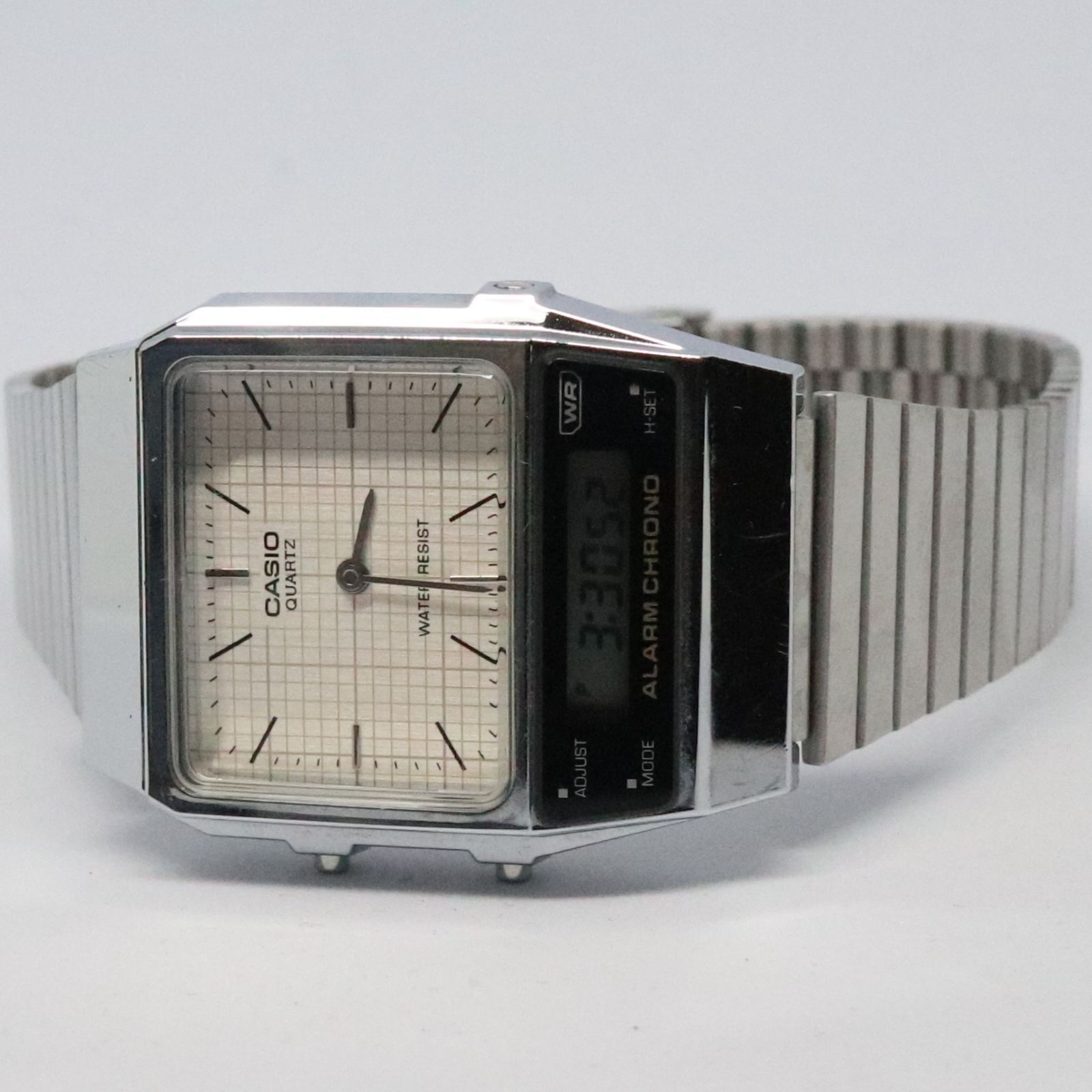 稼働品】CASIO カシオ AQ-800E-7AJF ホワイト シルバー メンズ 